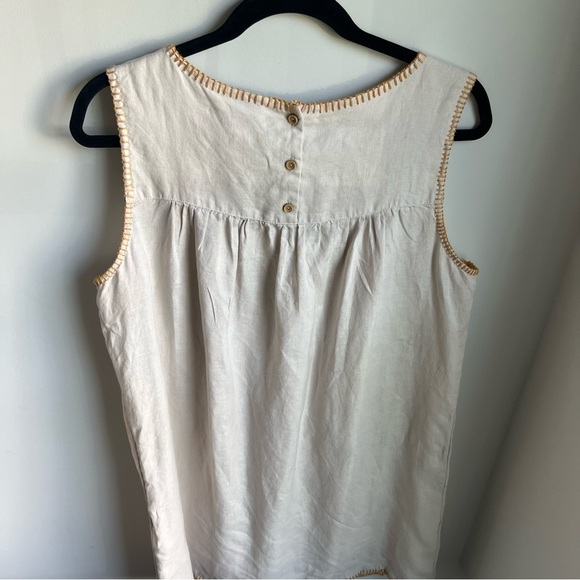 C&C California 100% Linen Dress w/ Embroidery - Large - Picture 6 of 8
